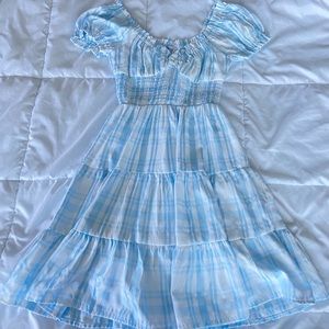 Blue White Plaid Dress